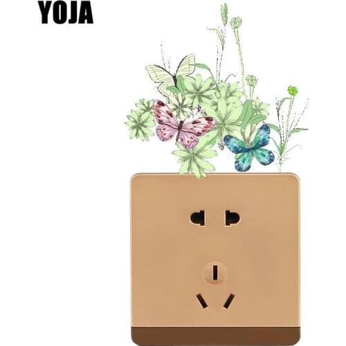YOJA Beautiful Cartoon Butterfly High-quality Wall Sticker Kids Home Decor Coloured Switch Decal 8SS0433