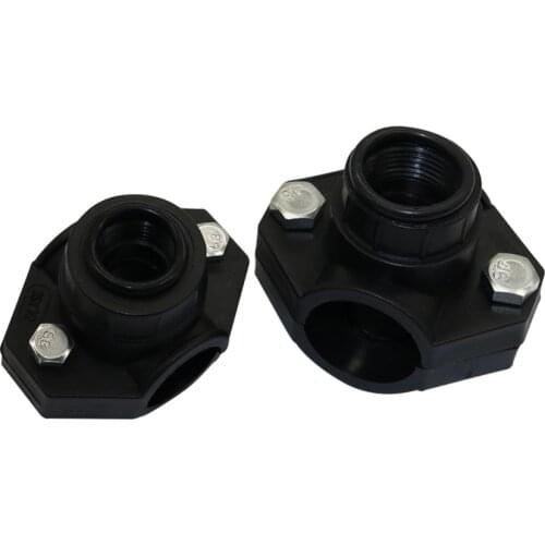 Pipe Saddle Clip Agriculture Greenhouse Irrigation Pipe clamp DN32, DN25 to 1/2'',3/4" Female Thread Watering Pipe fitting 2 Pcs