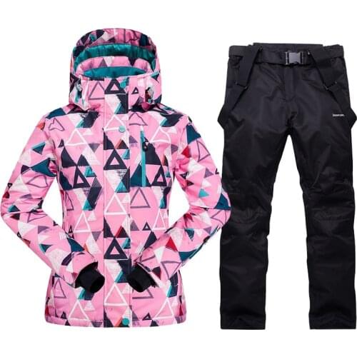 Women Ski Suit -30 Winter Windproof Waterproof Snowboard Suit Thicken Hot Outdoor Sports High Quality Ski Wear In Winter