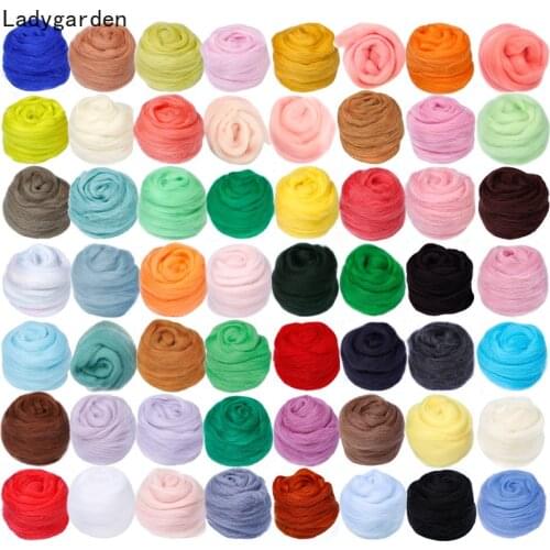 12PCS Mix 12 Colors Wool Roving Needle Felting Wool Yarn Roving Wool DIY Spinning Fibre Wool for Needle Felting Wool Kit