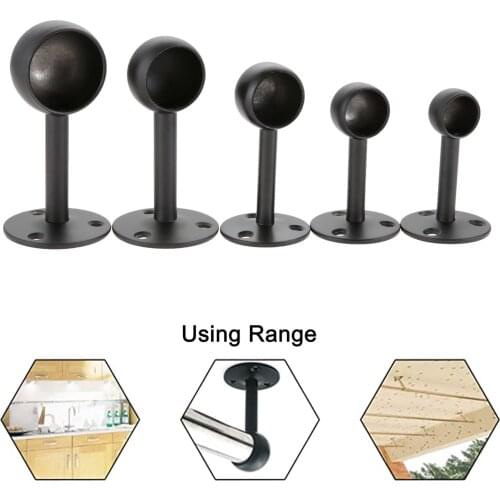 2Pcs Stainless Steel Flange Rod Holders Wardrobe Rod Brackets Curtain Rod End Supports Flange Rod Holder 16/19/22/25/32mm