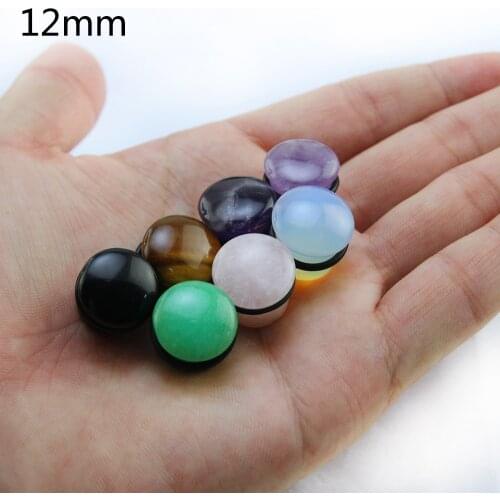 2017 Mixed Color Natural Stone Ear Plug Tunnel Single Flare Gauges Ear Expander Stretcher Plug Piercing Women Men Jewelry 4-18mm