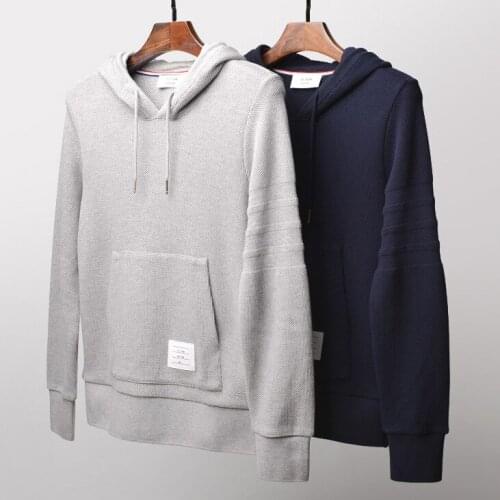 2021 Fashion Brand TB THOM Spring hooded Clothing Slim Cotton jacket Men Women Sweatshirts Hoodies Solid Casual Sportswear Coat