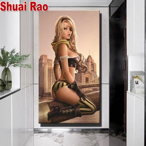 2021 Gift Diamond Embroidery Sexy Gothic Woman Cross Stitch Kits Full Drilling Square Round Diamond Painting Mosaic Wall Art