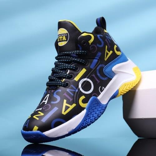 Boys Basketball Shoes Thick Sole Soft Kids Sneakers Non-Slip Leather Children Sport Shoes Boy Basket Shoes Tenis Infantil Menino