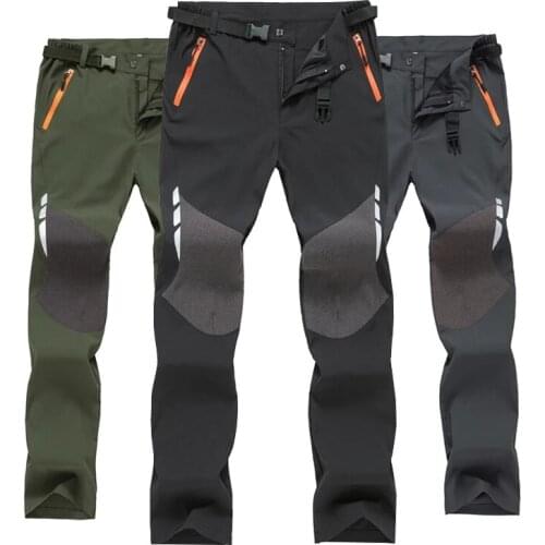 Reflective Summer Hiking Pants Men Lightweight Breathable Quick Dry Outdoor Mountain Climbing Trekking Male Sports Trousers 4XL
