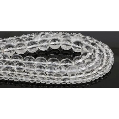 36-95pcs Faceted Bead 4 6 8 10mm Natural White crystal Beads For Jewelry Making Findings Necklace Bracelet Earrings Findings