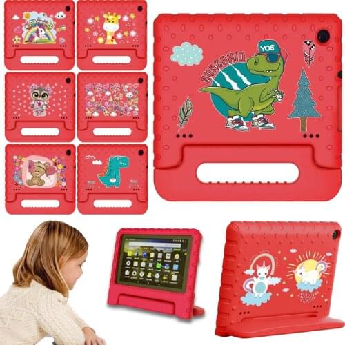 For Amazon Fire HD 8 Plus (10th Gen 2020) Case Kids Drop Resistance EVA Cover for Fire 7(5th 7th 9th Gen)/HD 8 Handle Stand Case