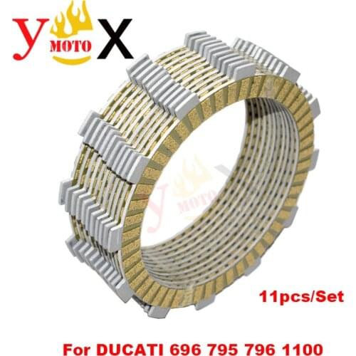 Motorcycle 11PCS/Set Engine Clutch Plates Disc Friction Plate Kit For DUCATI Monster 696 2008-2013 796 2011-2013 795 1100