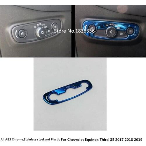 For Chevrolet Equinox Third GE 2017 2018 2019 2020 Car Body Stick Cover Stainless Steel Front Head Light Switch Trim Frame Lamp