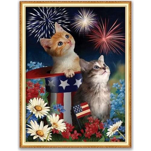 Fireworks DIY Embroidery Cross Stitch 11CT Kits Craft Needlework Set Cotton Thread Printed Canvas Home Decoration Dropshipping