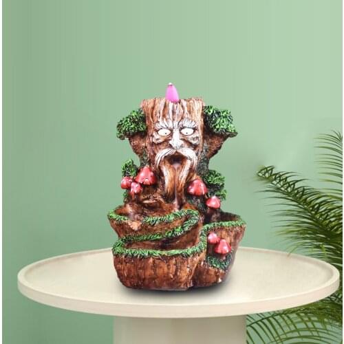 Resin Tree God Backflow Incense Cones Burner Holder Home Decor Yoga Ornament