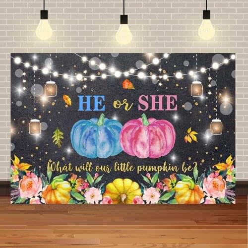 NeoBack Happy Birthday Baby Shower Farm Pumpkin Star Autumn Light Watercolor Flower Party DIY Backdrop Photography Background