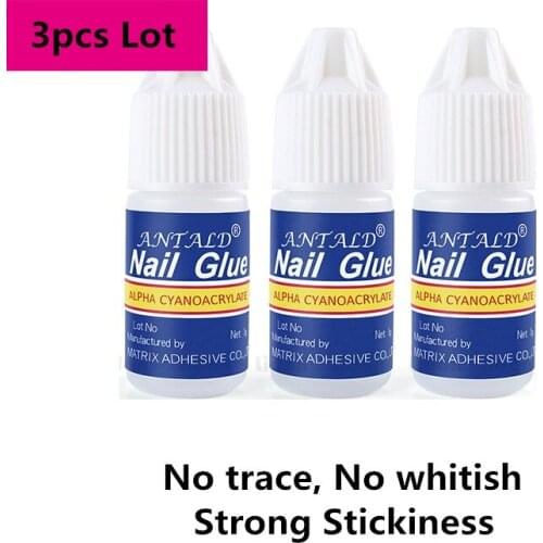 3pcs Nail Glue Rhinestones Nail Stickers False Tips Crystal Jewelry DIY Home Nails Decoration Beauty Glue Tool Liquid Adhesive
