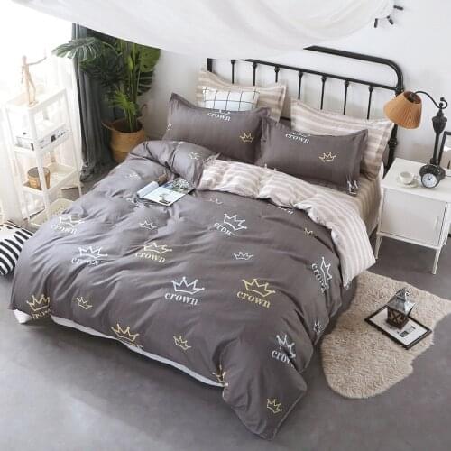 Home Textile Children Adult Bedding Linen Sets Queen Full Twin Size Bedclothes Gray Bed Sheet Pillowcase Bed Sheet Duvet Cover