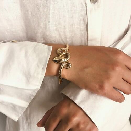 Creative Designs Twisted Snake Alloy Bracelets Bangles Fashion Vintage Bangle For Women Kpop Gifts Korean Cuban Miami Jewelry