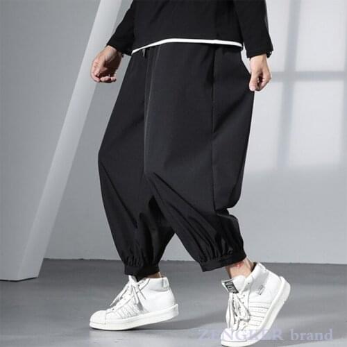 Summer thin large size trendy brand casual pants ankle-length pants mens plus size tapered cropped trousers sweatpants men