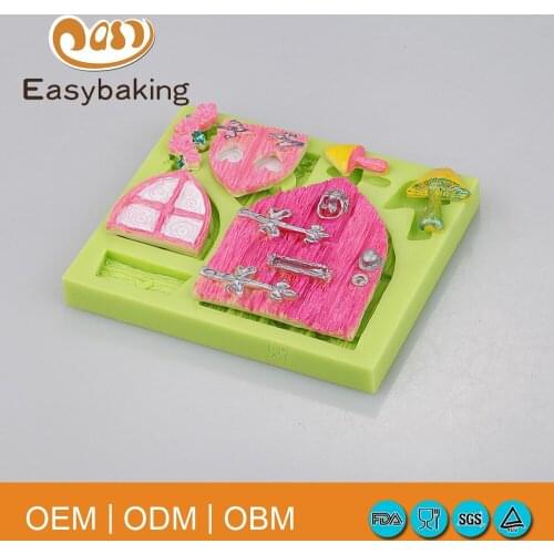 Hot selling cartoon fairy door windows silicone mold fondant sugarcraft cake decorating tools