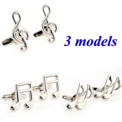 Fashion Siver Music Note Cufflink Cuff Link 1 Pair Free Shipping Biggest Promotion