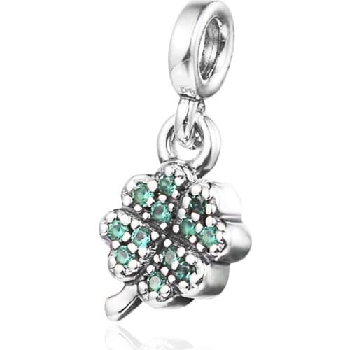 My Four-leaf Clover Dangle Charm Summer Ocean Beads For Jewelry Making Fit Woman DIY ME Bracelets & Bangle 100% Sterling Silver