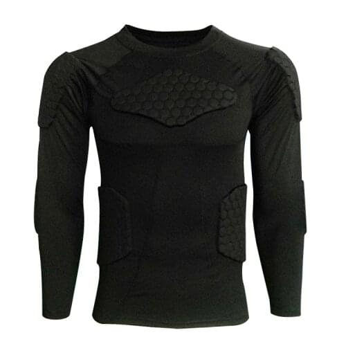 Men’s Long Sleeve Sweatshirt Compression Shirt Ribs Chest Protector Basketball Football Protective Equipment Training Ball Wea