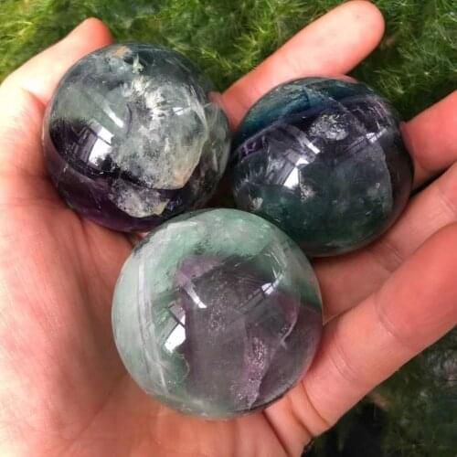Natural Colored Fluorite Hand-Polished Quartz Ball For Home Decoration 1PC 38-40MM or 38-40MM