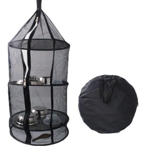 Camping Drying Hanging Basket Outdoor Folding Drying Net Four-layer Storage Basket Storage Basket