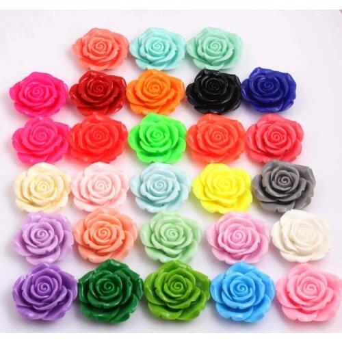 OYKZA 42mm 50pcs a lot Colorful Acrylic Big Resin Flower Beads for Girls Chunky Necklace Jewelry