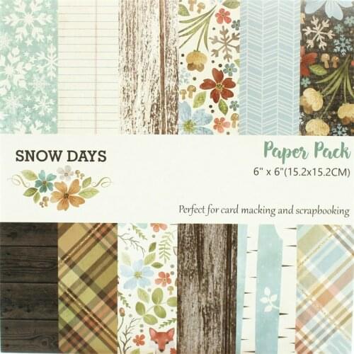 KSCRAFT 12pc Snow Days Scrapbooking Pads Paper Origami Art Background Paper Card Making DIY Scrapbook Paper Craft