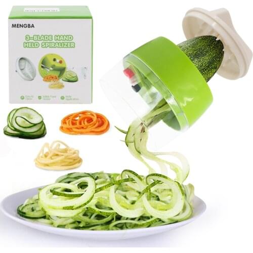 Handheld Spiralizer Vegetable Fruit Slicer 4 In 1 Adjustable Spiral Grater Cutter Salad Tools Zucchini Noodle Spaghetti Maker