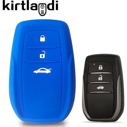 Silicone Key Case Cover Shell Fob for Toyota Corolla Prado Camry 55 50 Land Cruiser 200 TLK 200 Holder Key Chain Protection Skin