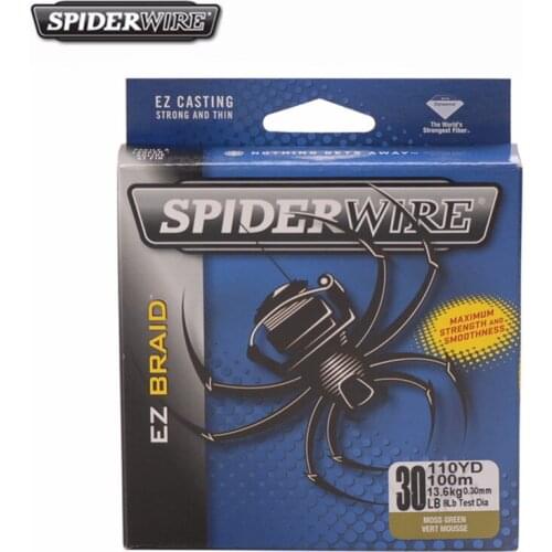 Spiderwire EZ 1.2# 1.5# 2.0# 2.5# 4# 10-50LB Test Fishing Line 100m 110yd Braided Wire PE Sink Line 0.178mm-0.33mm Diameter Wire