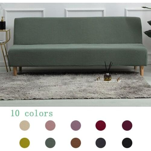 Elastic Velvet Sofa Bed Cover Universal Stretch Fold Armless Sofa Bedspread All-inclusive Dust-proof Slipcovers For Living Room