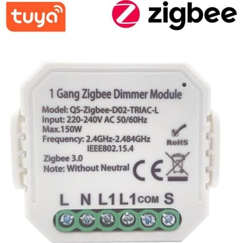 Tuya ZigBee 1 Gang/2 Gang Dimmer Module Switch Module Light Control Voice Control Smart Home Compatible for Alexa Google Home