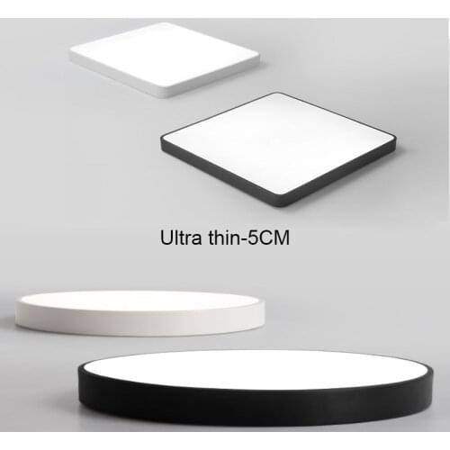 Ultra-thin Practical 5cm LED Ceiling Lamps Iron Square Round Black/white Ceiling Lights for Living Room Bedroom Indoor Lighting