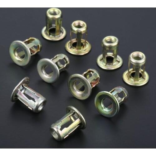 10Pc 10.5mm Car Metal Screws Base Clamp Auto Trunk Nut Front Back License Plate Install Fastener Clips For VW Volkswagen Santana