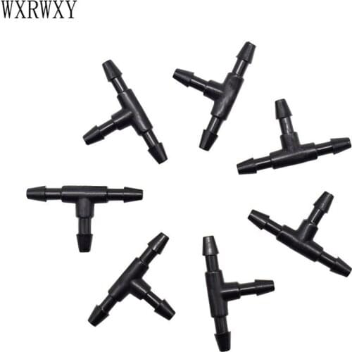 Wxrwxy Garden 3/5 Tee connector drip irrigation fittings garden hose 3/5 tee barb water splitter 1/8" hose connector 200 pcs