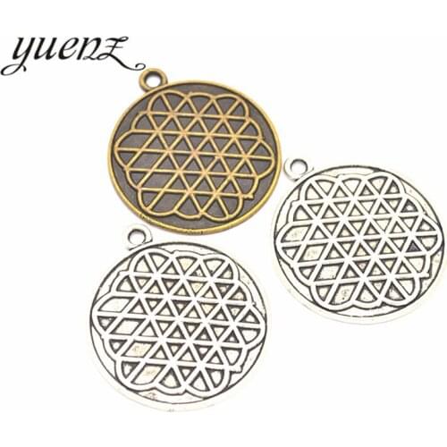 YuenZ 3pcs 2 color Style Pattern Pendant Round Pendant Charms for Jewelry DIY Making Accessories 40*34mm B110