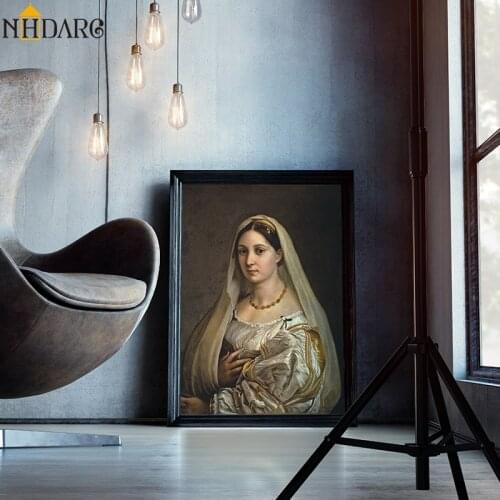 Woman with a Veil La Donna Velata by Raphael Renaissance Artist HD Art Copy Canvas Print Painting Poster Wall Picture Home Decor