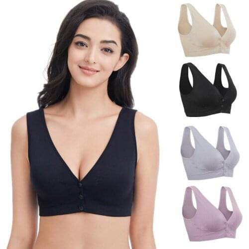 Women Nursing Bras black Solid Pregnant Breastfeeding ComfortableBralette Lace Top Open Buckle Feeding Underwear Intimates