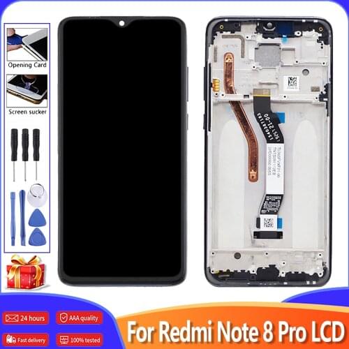 AAA+++ Display For Xiaomi Redmi Note 8 Pro LCD Touch Screen 6.53 inch Digitizer Assembly With Frame For Redmi Note 8 pro Screen