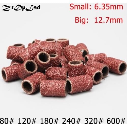 ZtDpLsd 100PCS Drum Sanding Kit +2 Pcs Band Mandrel Shank Rotary Tool Nail Drill Bit Abrasive Tool 6.35 12.7mm Sandpaper Circle