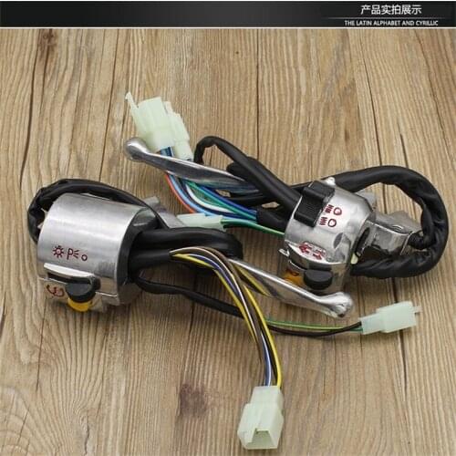 1pair Handlebar Switch Assembly Motorcycle left and right handle switch modification handle For 48 50 JH 70 90 110cc Spare Parts