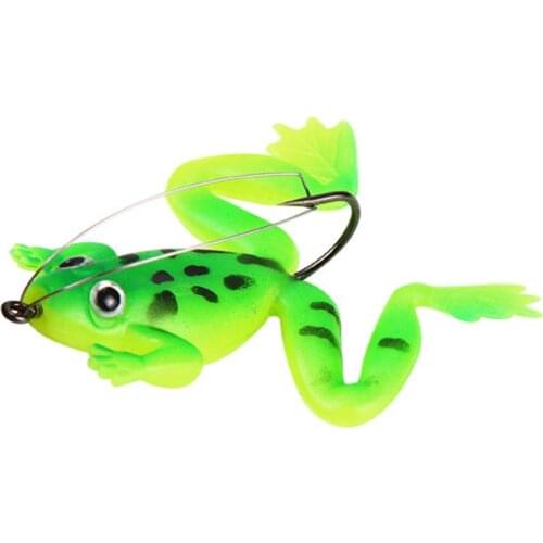 1Pcs Wobbler Soft Lures 6cm 5.2g 3D Eyes Artificial Silicone Frog Bait with Hook For Catfish Perch Bass Pike Fishing Tackle