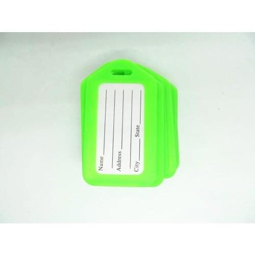 10 pcs Plastic Travel Accessories Square-shape Luggage tag / Identifier with Name Card (10 Light Green)