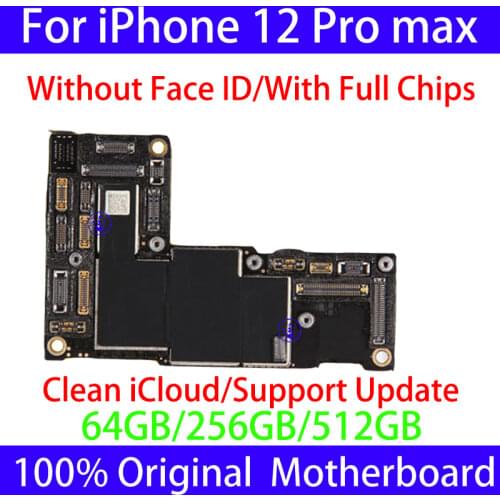 100% Original Logic Board For iPhone 12 PRO MAX Motherboard Unlocked 128G 256G 512G MainBoard Support LTE 5G With Chips Face ID