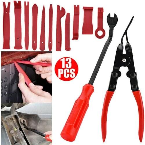 13Pcs Car Trim Removal Tool Hand Tools Pry Bar Panel Door Interior Clip Kit Set