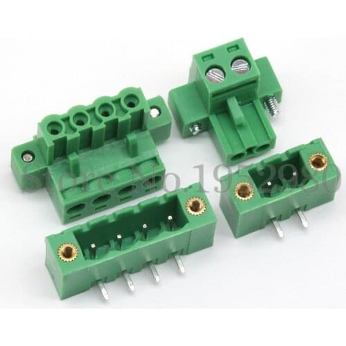 20Set 5.08MM Pitch PCB Pluggable Terminal Block Connector 11P 12P Right Angle KF2EDGKM With Flange Ears Green