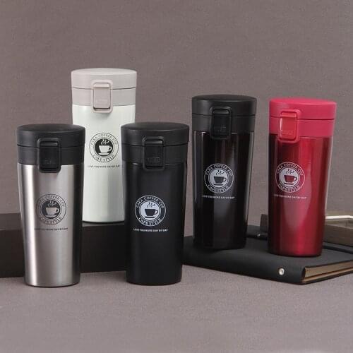 380ML Hot Coffee Thermos Bottle Hot Water Stainless Steel 304 Coffee Mug Leak-Proof Thermos Mug Travel Vacuum Flask Tea Mug