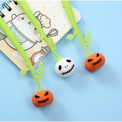 48PCS Halloween Modeling Stationery Pen Pumpkin Lamp Decoration Student Gel Pen Office Writing Pen Kawaii School Supplies